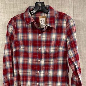 NWT Flannel Shirt Small Button Up Red